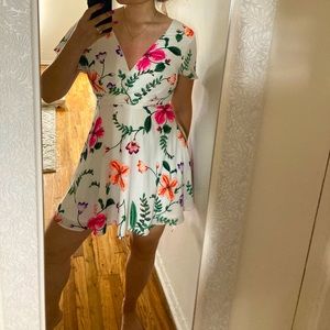 Express Wrap Mini Flare Dress